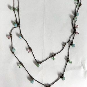Vintage Liz Palacios S.F. Antique Gold Tone Faceted Beaded Necklace